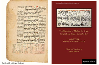 The Chronicle of Michael the Great (left) and Professor Harrak's edition and translation of the Chronicle of Michael the Great (right)