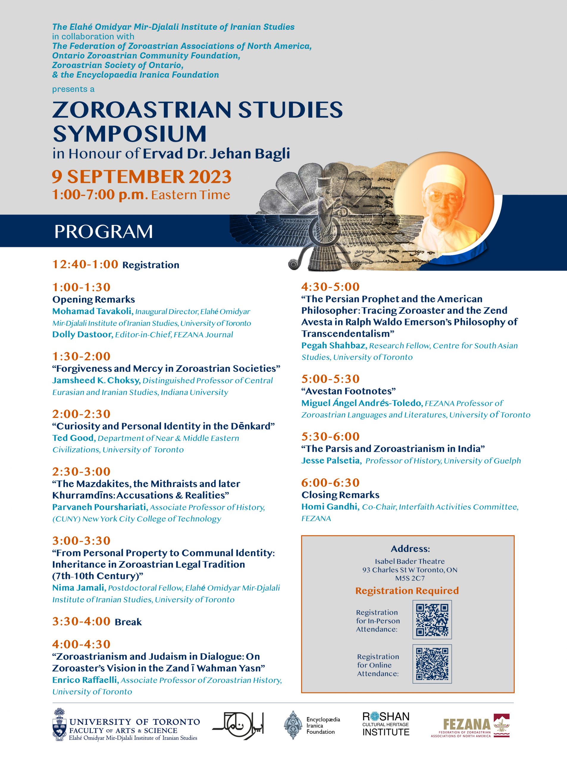 Zoroastrian Symposium program poster