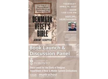 Jeremy Schipper April 14 Book Launch event poster