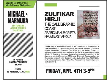 April 4 Marmura Lecture poster