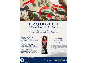 April 13 Iraq Unruled event poster