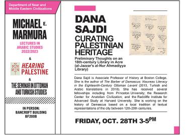 Marmura Lecture-Dana Sajdi-October 28 Lecture poster