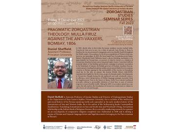 EOMI Zoroastrian Studies December 8 Seminar event poster