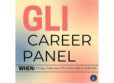 GLI Career Panel event poster