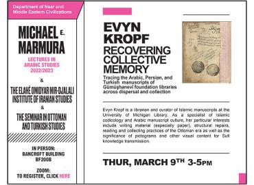 March 9 Marmura Lecture_Evyn Kropf poster