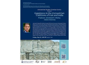 May 12 Zoroastrian Studies Seminar poster